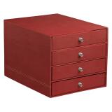 Rhodiarama trieur 4 tiroirs simili cuir italien 24,8x32,7x22,8 cm - Nacarat