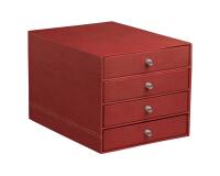 Rhodiarama trieur 4 tiroirs simili cuir italien 24,8x32,7x22,8 cm - Nacarat