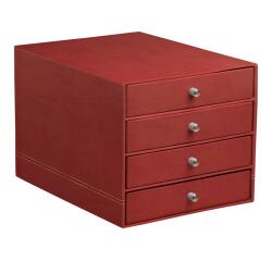 Rhodiarama trieur 4 tiroirs simili cuir italien 24,8x32,7x22,8 cm - Nacarat