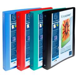 Classeur 4 anneaux plastifié Exacompta Kreacover® personnalisable A4 maxi - Dos 4 cm couleurs assorties