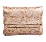 CÉLESTE CUIR Pochette à rabat 26x18 cm Lazer Or