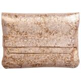 CÉLESTE CUIR Pochette à rabat 26x18 cm Lazer Or