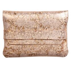 CÉLESTE CUIR Pochette à rabat 26x18 cm Lazer Or