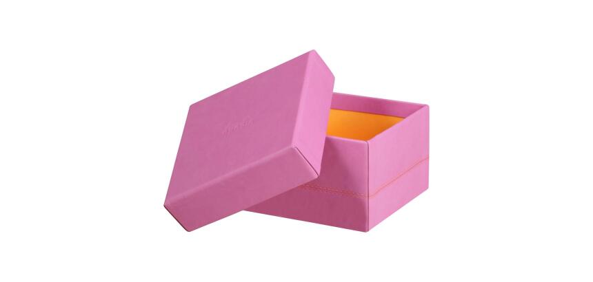 Rhodiarama set 5 boîtes gigognes simili cuir italien 44x34x16 cm - Lilas