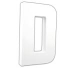 Lettre D 20,5cm - Blanc