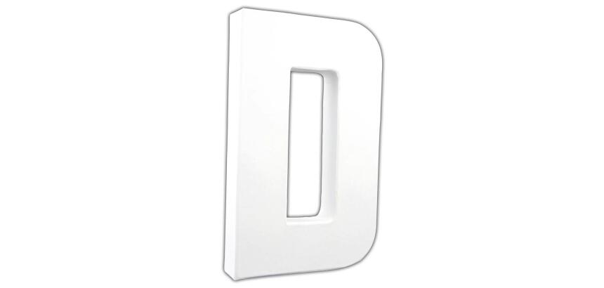 Lettre D 20,5cm - Blanc