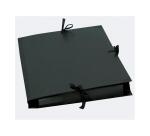 Carton à dessin kraft noir vernis avec ruban 32x45 cm - Pour format A3 - Noir