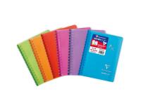 Répertoire reliure intégrale enveloppante Koverbook 9x14cm 100 pages petits carreaux couverture polypropylène transparent - Assortis