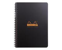 Addressbook Rhodiactive 90g reliure intégrale A5 160 pages pré-imprimé non micropreforé + poche - Noir
