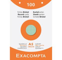 Pk 100 Exa Record Cards 148x21 5/5 Ast - Assorted colours
