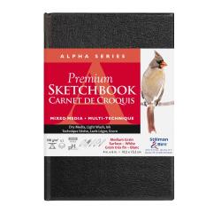 Alpha Series carnet rembordé rigide 62F 10,2x15,2cm 150g - Blanc