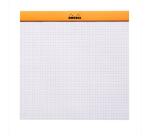 Bloc agrafé Rhodia Le Carré N°210 21x21 cm 80 feuillets petits carreaux 5x5 80g - Orange