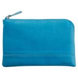 Rhodiarama pochette zippée en simili cuir - taille S (11x17 cm) - Turquoise