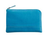 Rhodiarama pochette zippée en simili cuir - taille S (11x17 cm) - Turquoise