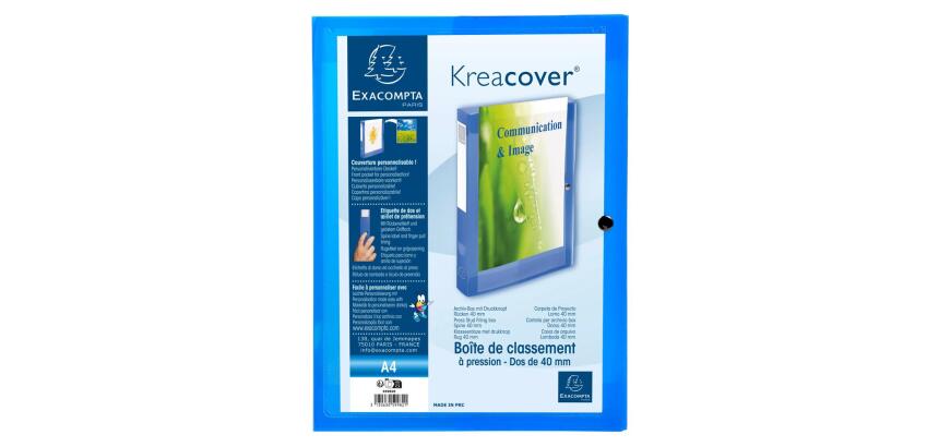 Boite de classement à pression Dos 40mm polypropylène chromaline 7/10e Krea Cover