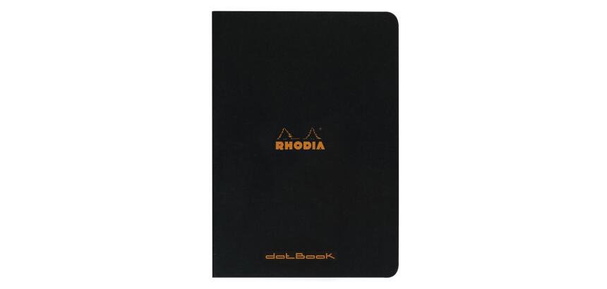 Cahier piqué Rhodia Classic 21x29,7 cm 96 pages dot non détachables 80g - Noir