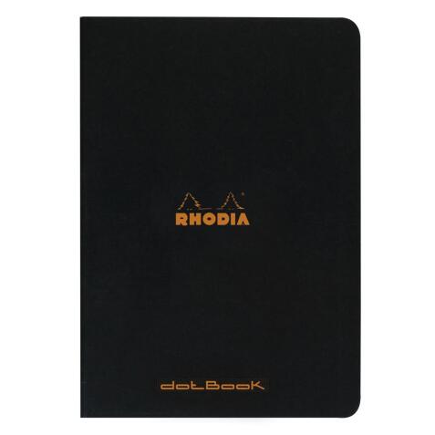 Cahier piqué Rhodia Classic 21x29,7 cm 96 pages dot non détachables 80g - Noir