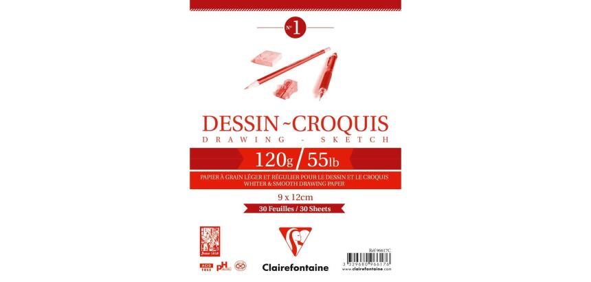 Dessin Croquis bloc spiralé 30F 9x12cm 120g