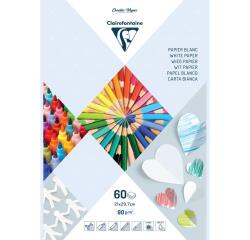 PAPIER BLANC, Bloc de 60 feuilles 90g/m² au format 21x29,7cm - Blanc