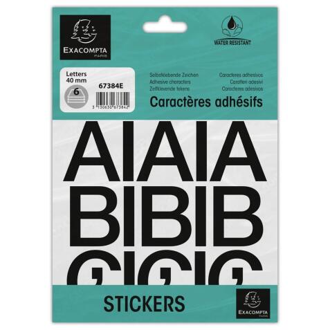 Pack of adhesive letters A-Z Black 40 mm - Black