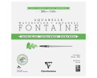 Fontaine Extra Blanc Grain Torchon bloc collé 4 côtés 15F 20x20cm 300g