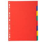 Intercalaires carte marbrée 220g 8 positions - A4 - Assorties vives