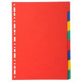 Intercalaires carte marbrée 220g 8 positions - A4 - Assorties vives