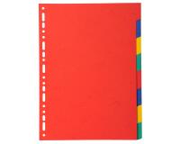Intercalaires carte marbrée 220g 8 positions - A4 - Assorties vives