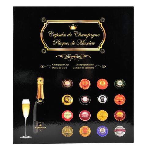 Álbum de colección CHAMPÁN/CAVA 29x32,5 cm - Capacidad: 64 tapas. - Negro
