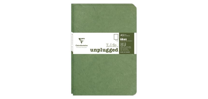 Set de 2 carnets piqués Age Bag A5 96 pages uni - Vert