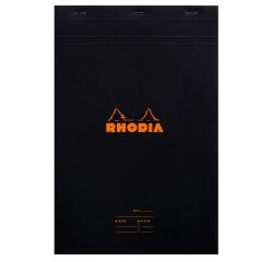 Meeting Pad - bloc agrafé Rhodia N°19 A4+ 80 feuillets pré-impriméss détachabl - Noir