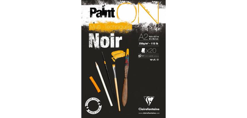 Paint'ON Noir bloc collé 20F A2 250g
