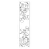 Echarpe 100% soie - 145x43cm Magnolias - Blanc