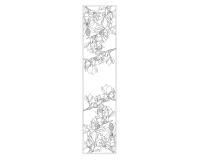 Echarpe 100% soie - 145x43cm Magnolias - Blanc