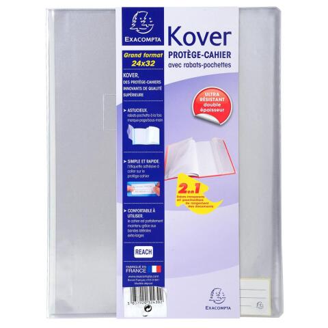Protector-cuadernos Kover ® translucidos A4 MAXI (34x32 cm) - Incoloro