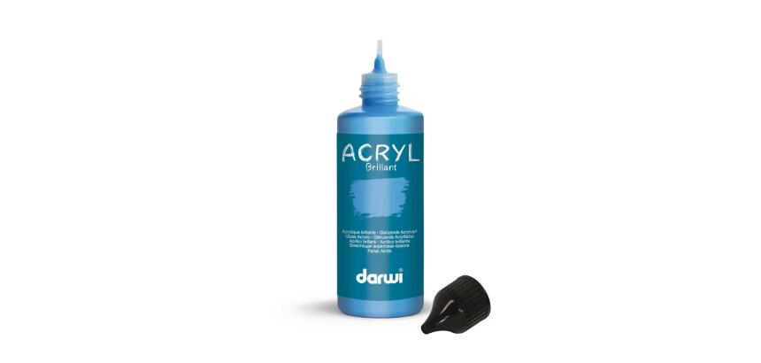 Darwi Flacon de 80 ml de Peinture Acrylique Universelle Brillante - Bleu