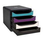 Exacompta Titane Big Box Filing Module, 4 Drawers - Assorted colours