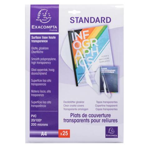 Boite de 25 plats pour relier en PVC 20/100ième A4 - Translucide