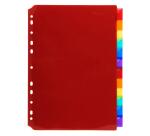 Intercalaires PP transparent couleurs avec porte étiquette A4 12 positions - Couleurs assorties
