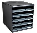 Module de classement Modulo Ecoblack 5 tiroirs ouverts - Gris foncé