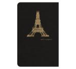 Flying Spirit piqûre textile 9x14cm 96 pages ligné motifs assortis papier ivoire 90g - Noir