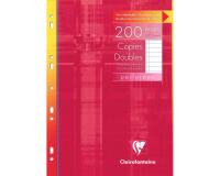 Copies doubles sous étui A4 200 pages perforées ligné + marge