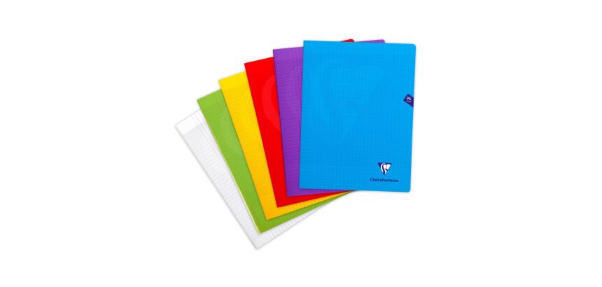 Cahier piqué Mimesys 24x32cm 96 pages grands carreaux couverture polypropylène Couleur aléatoire - Assortis
