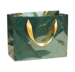 Premium sac shopping géo or/vert 32x13x24,5 cm - Vert