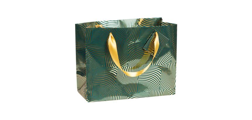 Premium sac shopping géo or/vert 32x13x24,5 cm - Vert