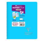 Carnet reliure intégrale enveloppante Koverbook Neon A5 160 pages petits carreaux couverture polypropylène opaque - Assortis