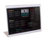Slanted sign holder horizontal A4 clear - Crystal