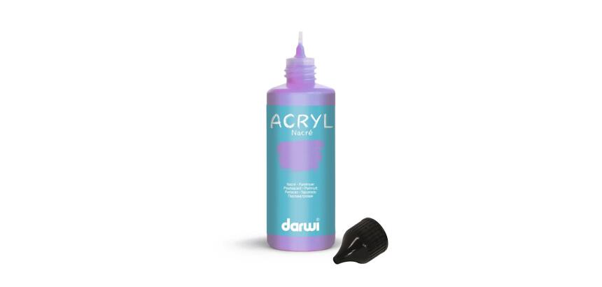 Darwi Flacon de 80 ml de Peinture Acrylique Universelle Nacrée - Lilas