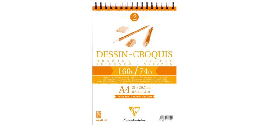 Dessin Croquis bloc spiralé 35F A4 160g