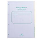 Recharge numérotée/perforée 58 feuillets unis blanc, épaisseur du papier 90g, avec gardes titrées pour classeurs Mouvements de titres, liste des actionnaires - Format A4 - Autre